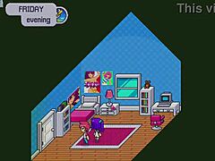 Redhead stepsister drops towel in shower, revealing small tits for subtle bath tease with brother nearby.