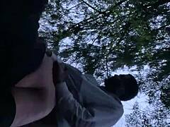 Sexy Bbw Gets Sunset Backshots In The Forest With Big Ass Panties Thong Pulled Aside For Big Cock Outdoor Milf Sex