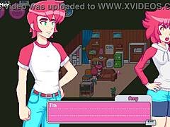 Redhead stepsister drops towel in shower, revealing small tits for subtle bath tease with brother nearby.