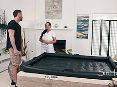 Who knew this curvy masseuse gives such huge oiled nuru massages