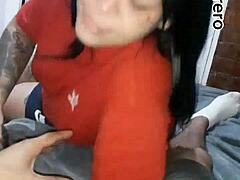 Pregnant Colombian milf boldly enters pornstar casting with intense interracial action