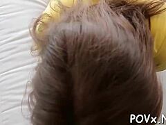 Large dick inspires horny bitch for a vehement wild sex with petite teen blowjob