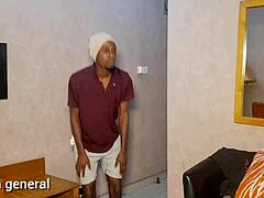 room service boy gets lucky fucking curvy muscular customer with natural tits in bedroom