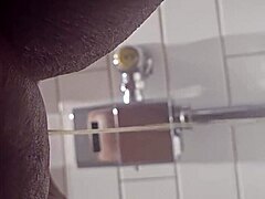 Amateur Ebony Granny Takes a Piss at Rest Stop on I-95 South Bound in Outdoor Public Bathroom with Wet Pussy Exposed