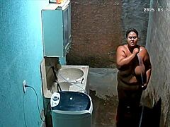 Hidden camera catches stepmom shaving while stepson watches her secretly