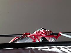 i'm bound and hooded, forcing that huge cock down my throat while moaning and spitting everywhere