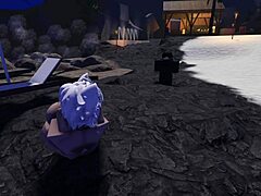 Whoa, this Roblox slut gets caught and ridden hard on public beach! 🌊🍑