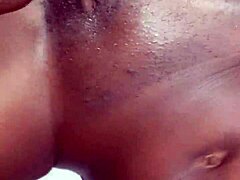 She subtly savors that impressive black shaft