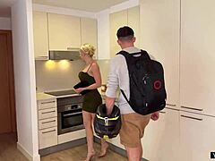 Anal hard fuck with real estate agent while girlfriend waits downstairs!