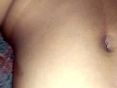 unfaithful wife sneaks creampie fucking with cuckold's friend in tight shaved pussy action.