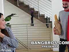 Juan pounds the hot French teacher's hairy pussy to creampie finish!