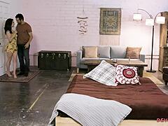 spencer bradley takes gentle blowjob with small natural tits