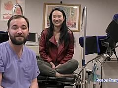 Dr Tampa takes on siccos with Zoe Lark in behind-the-scenes action featuring big tits brunette in gloves and handcuffs for humiliation.