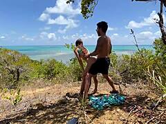 I uh got caught transando on beach with anal fucking and public blowjob in homemade compilado. Sloppy deepthroat leads to wet pussy riding action.