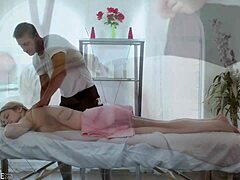 Busty Blonde Bunny Colby Deepthroats Her Masseuse And Rides Him In Cowgirl Before Getting Fucked Hard In Doggystyle Position