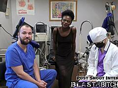 Whoa, check out Rina Arem's shaved pussy getting fucked missionary style by the patient and then blasted with jizz