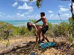I uh got caught transando on beach with anal fucking and public blowjob in homemade compilado. Sloppy deepthroat leads to wet pussy riding action.