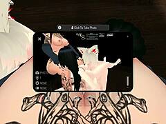 Threesome heats up with succubus giving intense blowjobs in part 2.