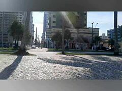 Farol Na Praia with Mature Milf Showing Big Natural Tits and Pussy Lips