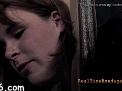 clamped hooters contrast with rough toy shoving for this hardcore pussy slut