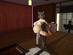 Furry Cat Dildoes Leading to Explosive Cum Inflation Action!