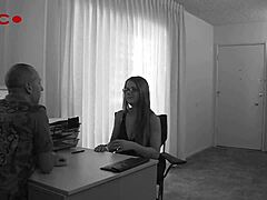 Anita Blue with big tits sucks huge cock for titty fuck. She takes deepthroat blowjob and facial cumshot in first time assfucking with gaping asshole.