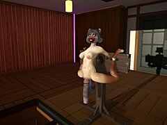 Furry Cat Dildoes Leading to Explosive Cum Inflation Action!