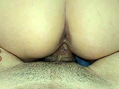Creampie amateur homemade slut gets cum inside wet pussy.