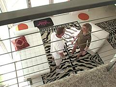 the relationship argument leads to the cheating blonde having an anal shower threesome with dp. she takes double penetration from blowjob to cum in mouth.