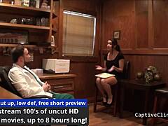 Girl journalist interrupted! Kitty Catherine screams in hospital with nurse fetish and vibrator toys!