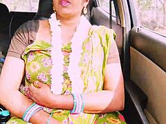 indian beautiful aunty got into dirty talk while fucking the engh boy for a long drive in that cute encounter