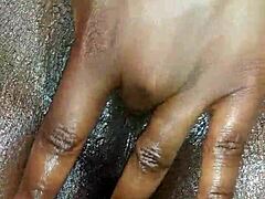 Black Ebony Masturbates in Close-Up
