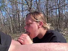 Caught Fucking Big Cock in Public Park Outdoors