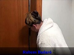 Did you see my stepson's huge cock in the bath? Now I'm riding him anal cowgirl style in see-through.