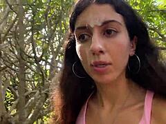 Daring Public Stroll in Crowded Spot with Sticky Surprise. Almost Spotted During the Thrilling Adventure