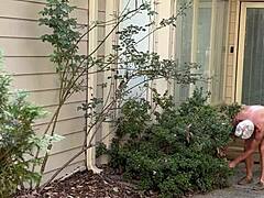 hey, check out nakedman15 getting wild with naked gardening in the outdoor public space