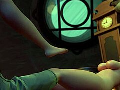 blonde emma frost dominates submissive squirrel girl with strapon in bedroom. she delivers intense anal punishment as femdom lesbian.