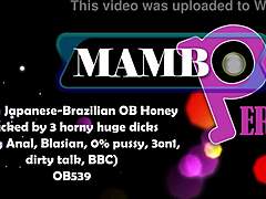 this petite japanese-brazilian honey got her ass stretched in a wild 4some with big black cocks doing double penetration and gaping, all while chatting dirty.