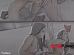 Petite monster cock loving sluts Timea Bella take double penetration with gaping asshole creampie.