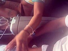 she was just chilling playing with that big black cock in the car giving a handjob and blowjob outdoors