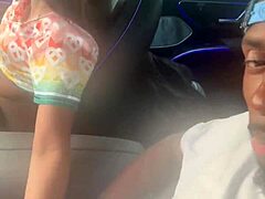 she was just chilling playing with that big black cock in the car giving a handjob and blowjob outdoors