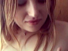 Blonde Katrina Boldly Fingers Her Wet Young Pussy In The Kitchen To Intense Satisfaction