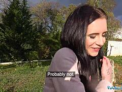 Sexy Brunette Lady Fucks and Sucks Outdoors to Make Ex Jealous