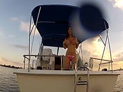 Flashing Boobs On A Boat In Public Outdoor