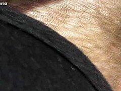 Hairy Mature Flashes Beaver In Car Outdoors