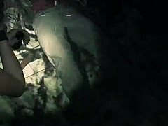 topless fitness model claire redfield shows athletic moves