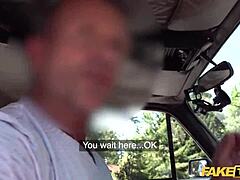 fake taxi features anal threesome with public agent and cherry kiss in outdoor car scene