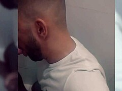 this coroa gave me cash to suck his dick in the gym locker room 😏 wild public toilet action!