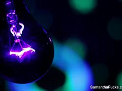 Samantha Saint blonde big tits lesbian action with black pussy oral