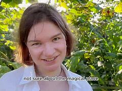 Hey, I fed this cute young 18+ nympho some ice cream and then my dick in outdoor rough sex with cumshot